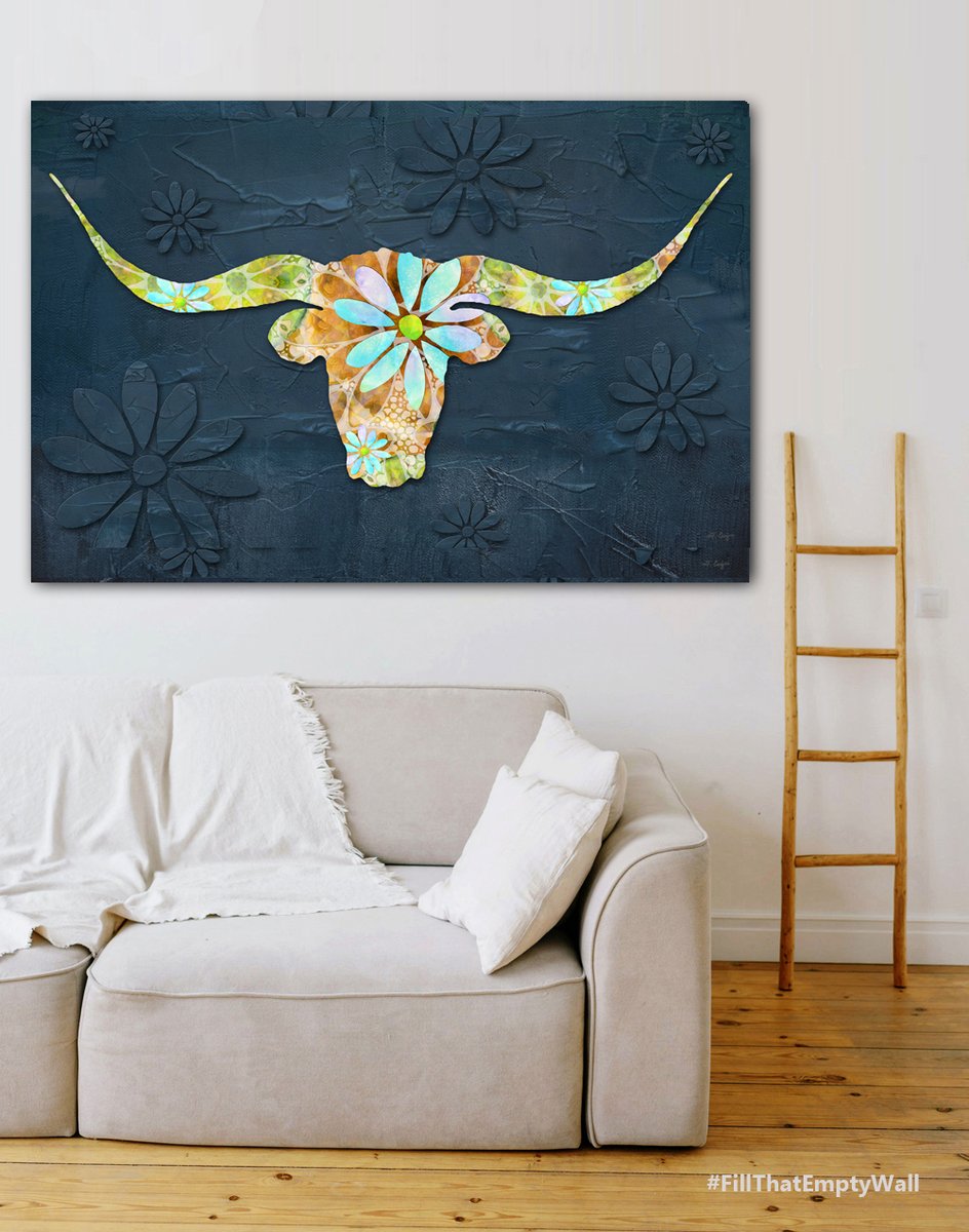 Mooove over boring art!  Dancing Daisies Longhorn HERE:  fineartamerica.com/featured/danci… #cow #Cowboys #cowgirls #COWBOY #cows #cattle #ranch #animals #animal #texas #TexasGirl #texaslonghorns #texasfootball #farm #farming #farmers #farmhouse #buyINTOART #FillThatEmptyWall