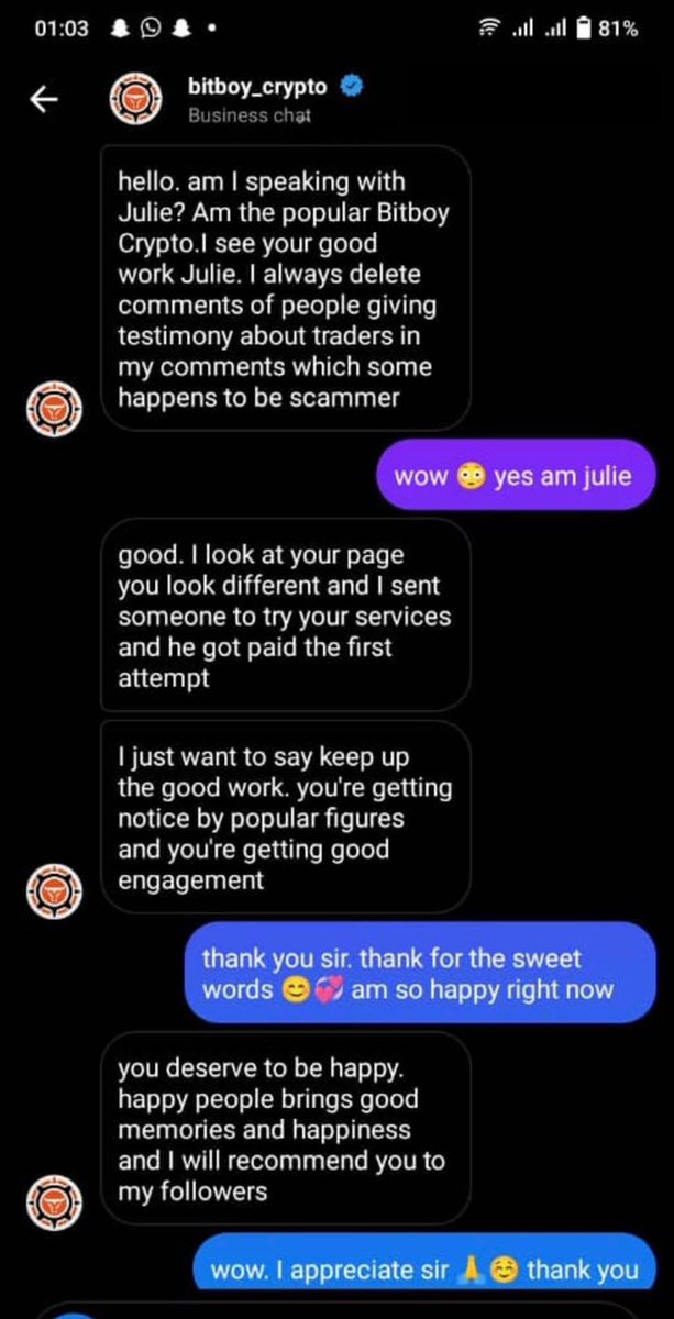 julienorashepp's tweet photo. That’s so much ❤️❤️ @Bitboy_Crypto for acknowledging my good deeds and for the massive recognition. Am happy you message me shows am going a good job #julienorasheppard https://t.co/TtvcNPrkmo