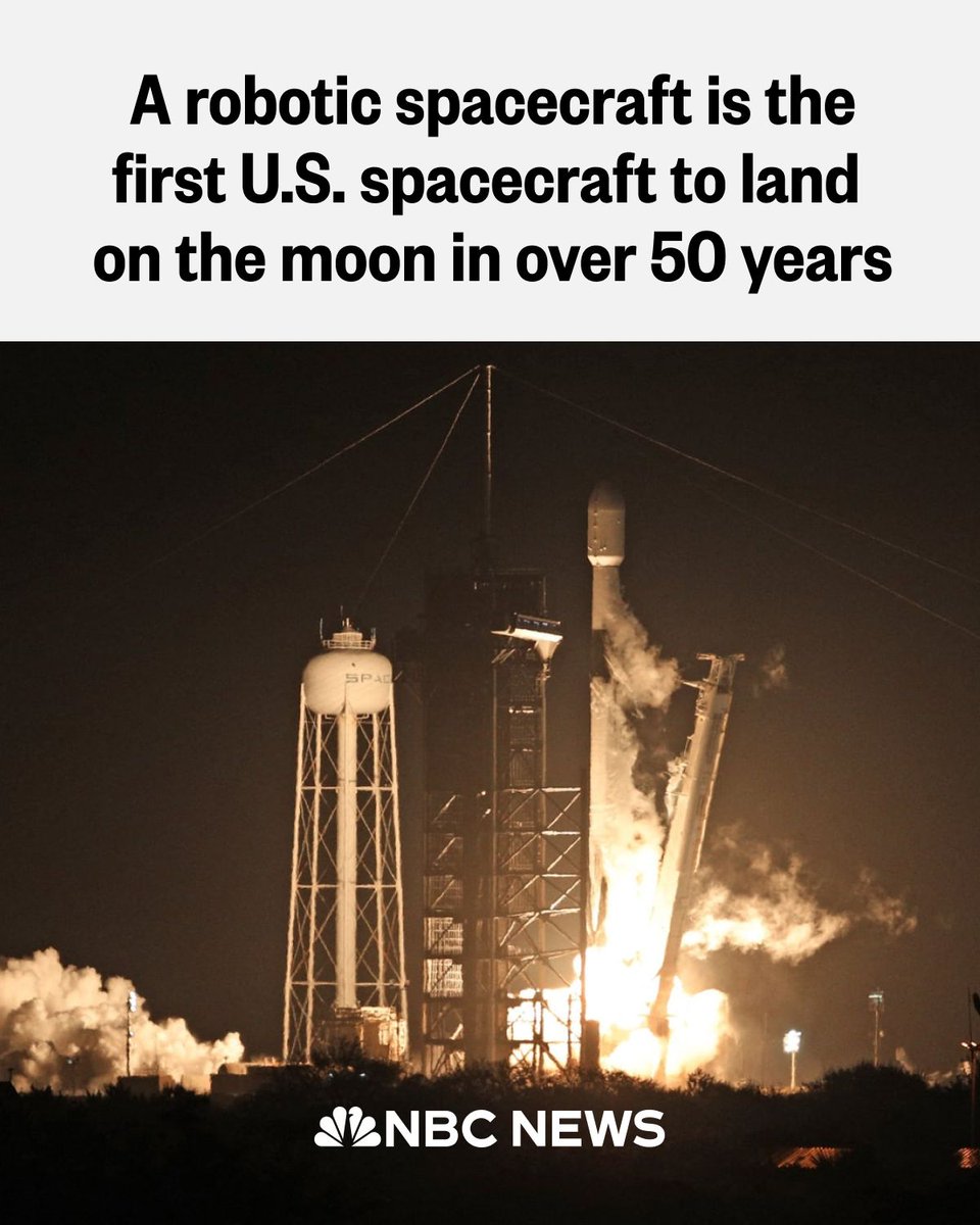 Lunar lander Odysseus touches down on the moon, the first American spacecraft to accomplish the feat since 1972. nbcnews.to/49HgzrK