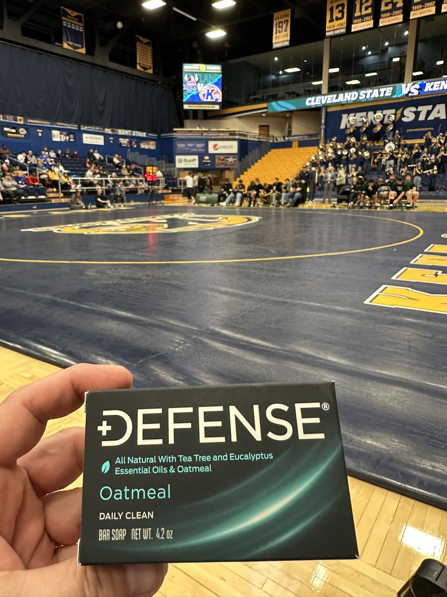 Tonight’s @CSUWrestling vs @KentStWrestling dual is brought to you by @DefenseSoap #DefendWhatYouHaveBuilt