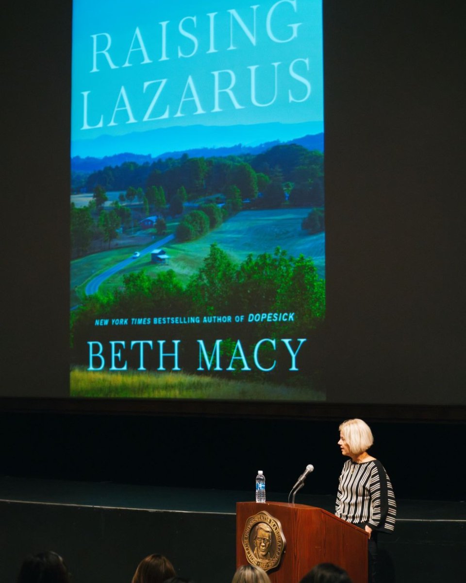 Dr. Lyn O'Connell, associate director of addiction sciences at #MarshallHealth (left), joined Jan Radar (right) and journalist and bestselling author #BethMacy (middle) at #MarshallUniversity to discuss #recovery in rural America.