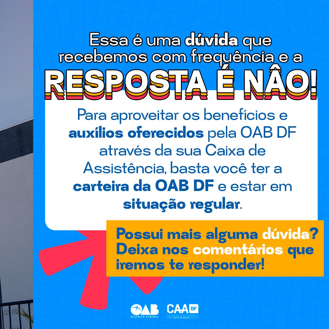 caadf_oficial's tweet photo. Essa é uma dúvida que recebemos com frequência, portanto, hoje vamos responde-la!

Confira como aproveitar os benefícios e auxílios que q CAADF oferece para a advocacia do Distrito Federal. 👇🏼 https://t.co/OLZ3RLUM2i