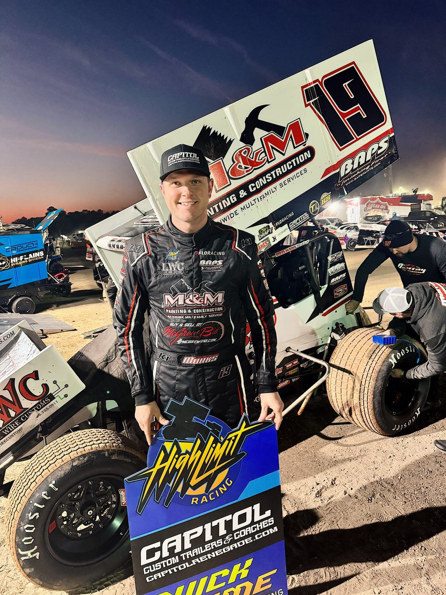 HighLimitRacing's tweet photo. .@BMRacing19 didn’t need any practice last night — he’s already the fastest!

“The Myerstown Missile” strolls into @GISDirt and establishes a new track record at 12.759 seconds in @CapitolRenegade Qualifying tonight! https://t.co/4yWAfqN4WO
