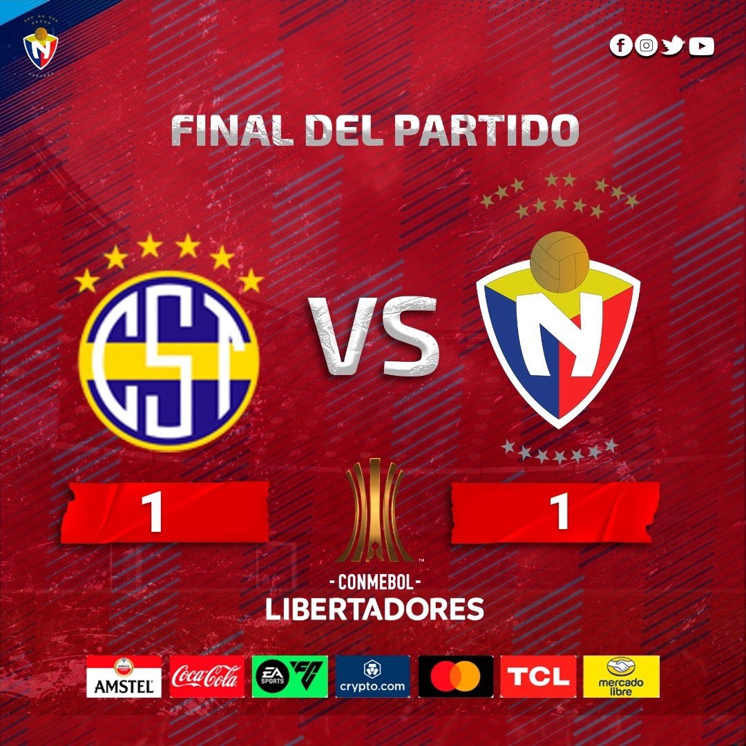 Rlasso10's tweet photo. Buen partido de El Nacional contra Trinidense.

Tras el penal errado de Brayan Tana, con un pésimo cobro y varios errores en la definición y tiros al palo.

Se vio un equipo con ganas de jugar, de buscar el gol, tuvieron un buen juego y buenas ocasiones, hasta que llegó el golazo de Tomson Minda bajándola de pecho y pica el balón al arquero Samudio (con buenas atajadas).

También destacar la buena actuación de Chalá en el arco.

El Nacional tiene las de ganar en el partido de vuelta en el Rodrigo Paz Delgado.