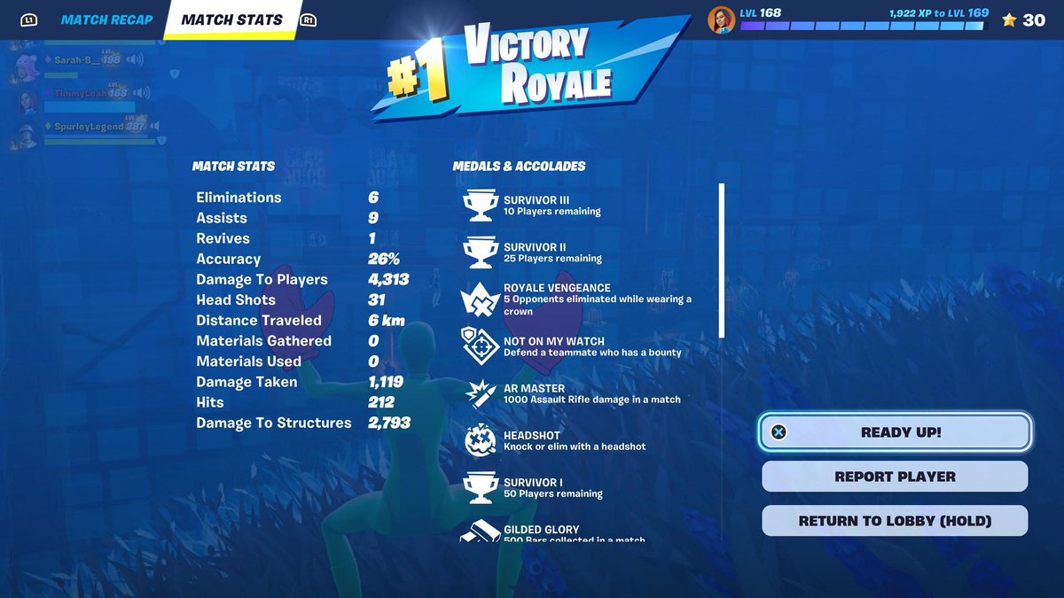 TimmyLeah's tweet photo. One of the things I really appreciate on this game is the consistency of damage to kills.

Two games, a couple of hours apart.

#Fortnite #PS5 #squads https://t.co/e7epa0Lu3J
