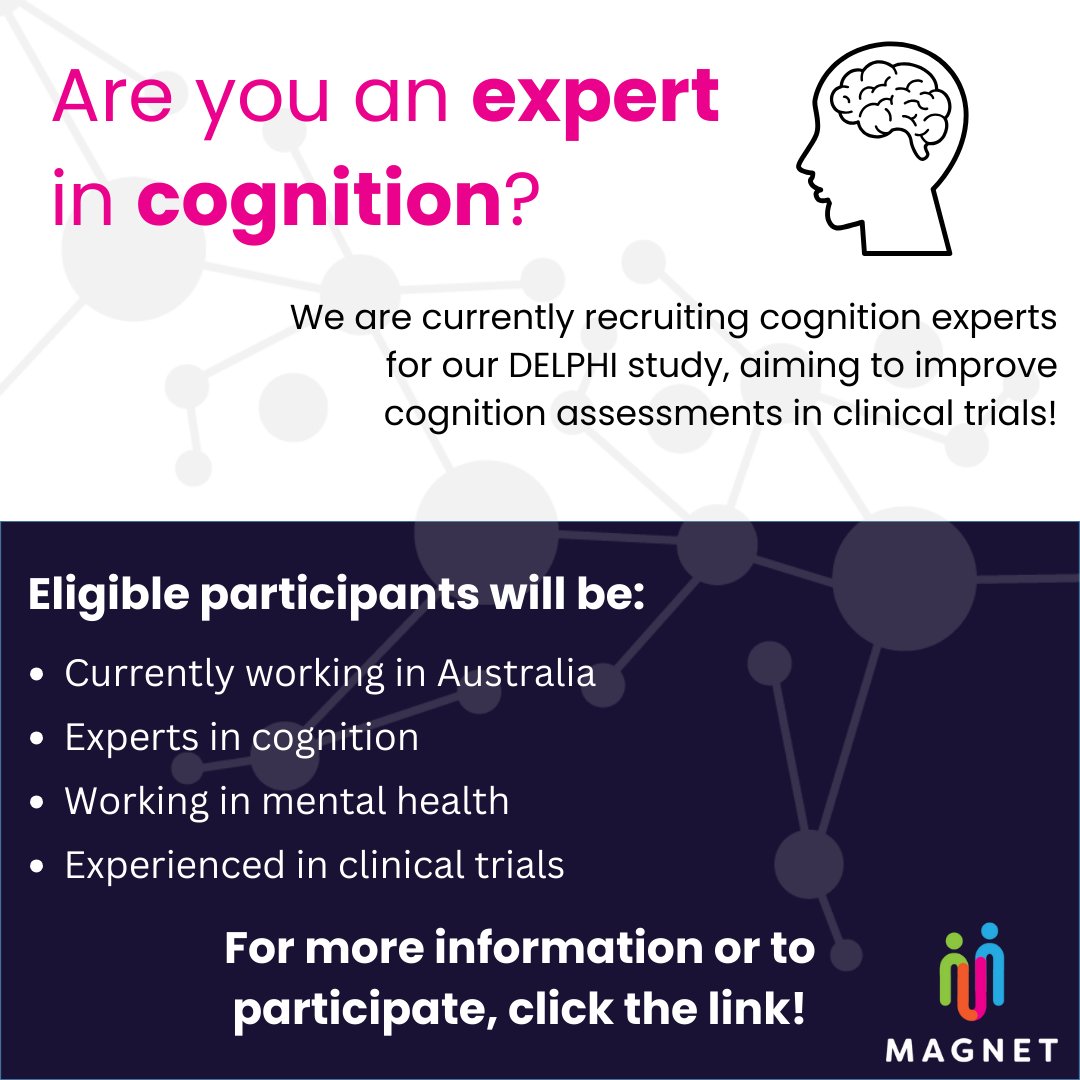 CogNeuro_SUT's tweet photo. 📢EXPERTS IN COGNITION WANTED📢 

Are you a researcher and/or clinician with expertise in cognition? We invite you to participate in our current DELPHI survey, aiming to to improve cognition assessments in clinical trials!  

Click the survey link👇
https://t.co/bu3zdhbl9A https://t.co/P5BGaCviD9