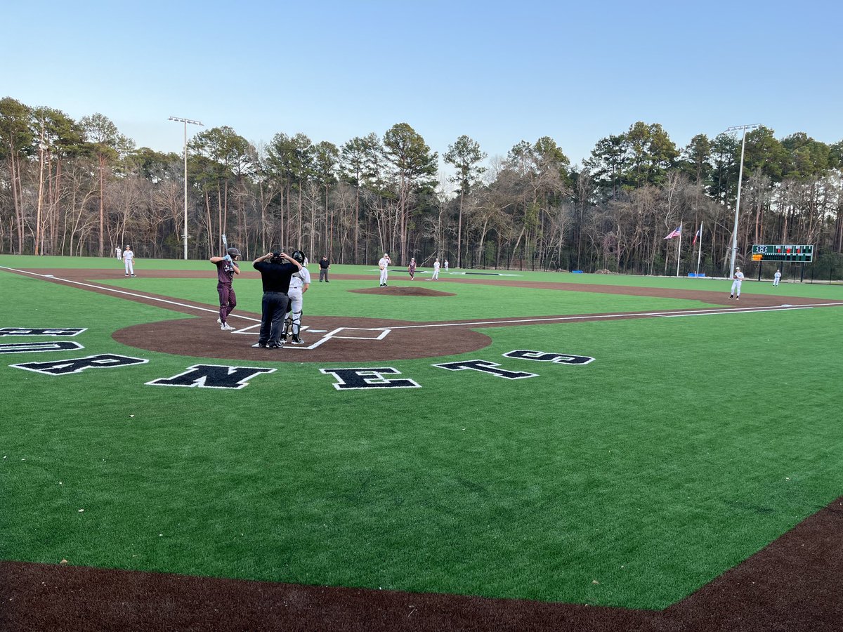 First inning of our first JV Hornet Baseball game at our new field! Beautiful sight! Sting ‘em and thank you voters for making this happen! #BuildingChampions @HISDHornets @Huntsville_BSB @thehornetnation