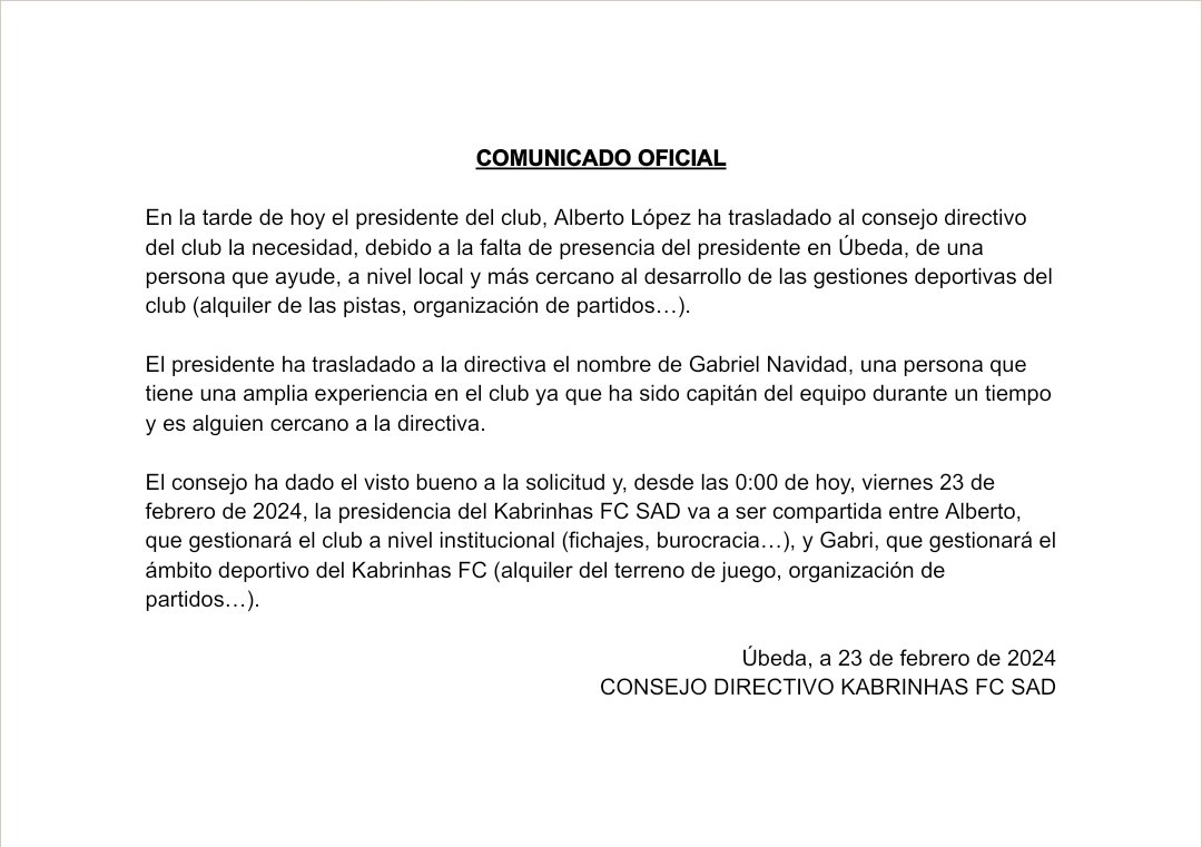 kabrinhasfc's tweet photo. 🚨 COMUNICADO OFICIAL 🚨

PRESIDENCIA CONJUNTA https://t.co/tgBwOtr5cN