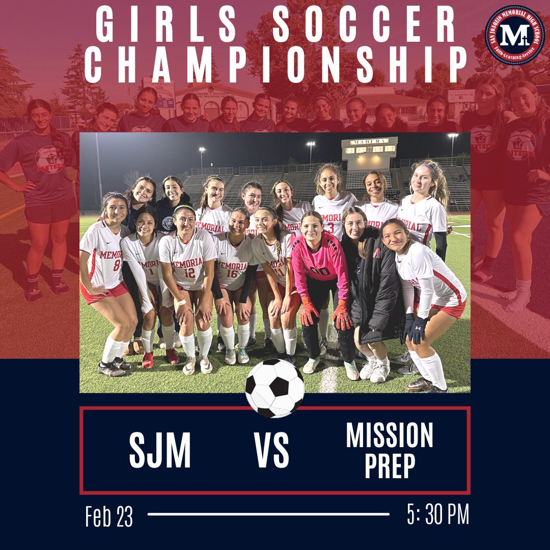 San Joaquin Memorial High School (@sjmhs) on Twitter photo Tomorrow will be a big day for our @sjmgirlssoccer !!! ⚽️👏🏼🙌🏼💯 Come out to our SJM Field to show your support at their Championship Game! Let's go Lady Panthers! #panthers #girlssoccer #soccer #soccermatch #championship Tomorrow will be a big day for our @sjmgirlssoccer !!! ⚽️👏🏼🙌🏼💯 Come out to our SJM Field to show your support at their Championship Game! Let's go Lady Panthers! #panthers #girlssoccer #soccer #soccermatch #championship