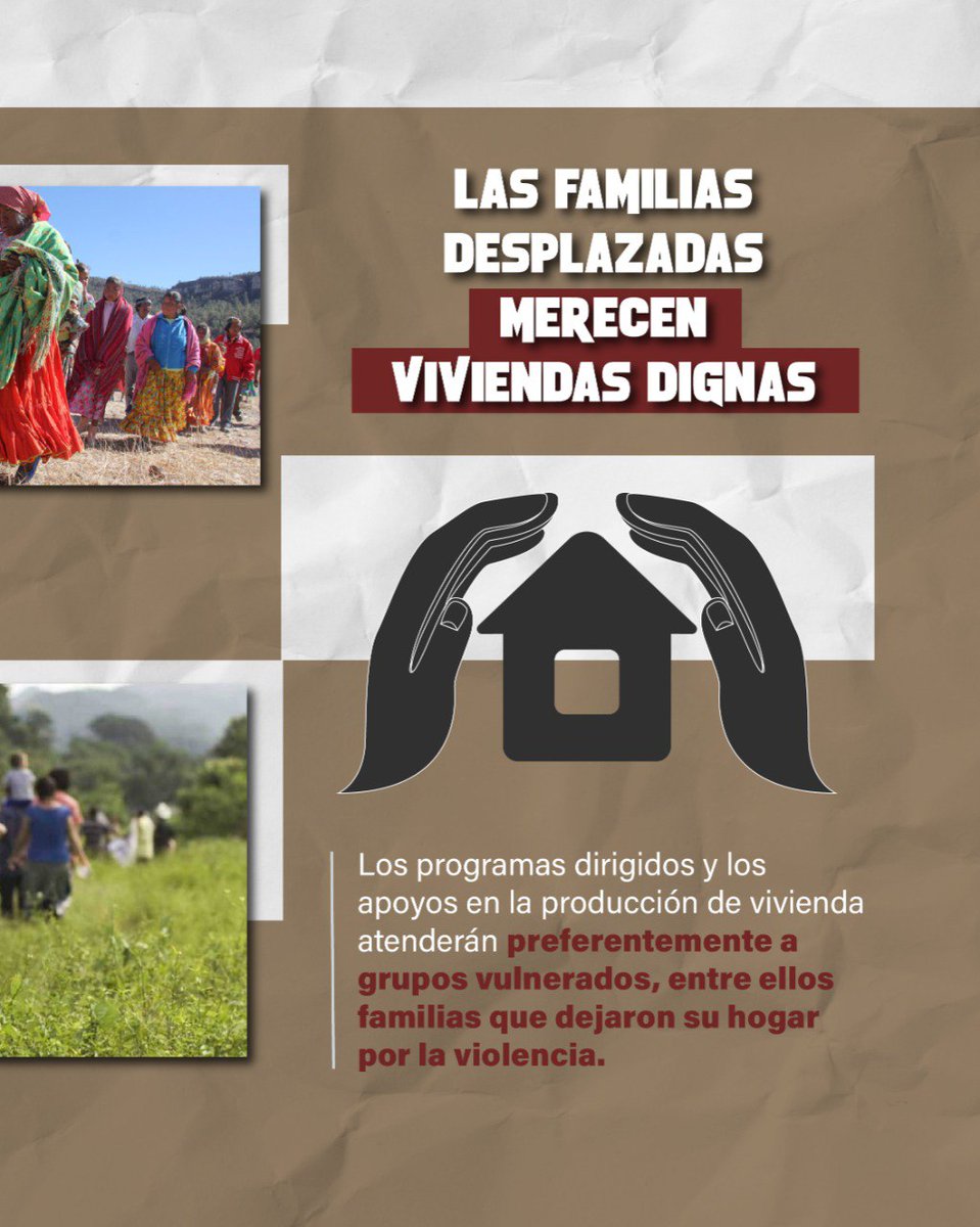 DiputadosMorena's tweet photo. Las víctimas de desplazamientos forzosos merecen vivienda digna, los programas de fomento a la vivienda tendrán especial énfasis en esta población. https://t.co/fH4viPRA8E