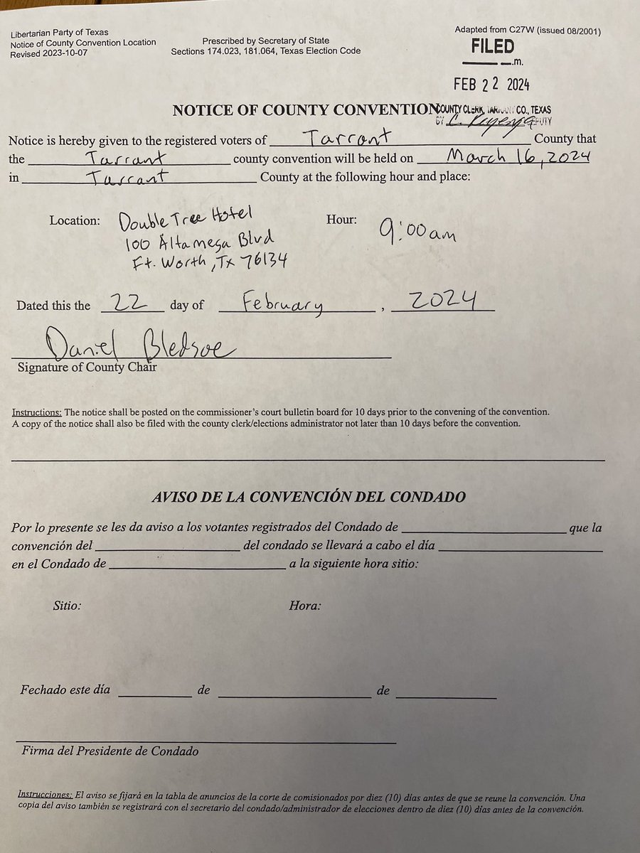 Tarrant County Libertarian Party tweet media