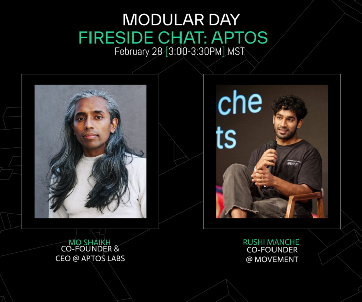 movement_xyz's tweet photo. 5/
FIRESIDE CHAT at #MODULARDAY

@moshaikh joins Modular Day at #ETHDenver2024 to discuss @Aptos_Network with @rushimanche

Come through if you're in town, this one is for the Move Ecosystem
You won't want to miss it!

RSVP here:
https://t.co/EFUKlTGAcm https://t.co/6TkSi0n6mD
