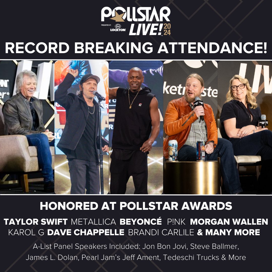 ⭐ studded #PollstarLive! 2024 was a total success with record breaking attendance! Can’t wait for PollstarLive! 2025!