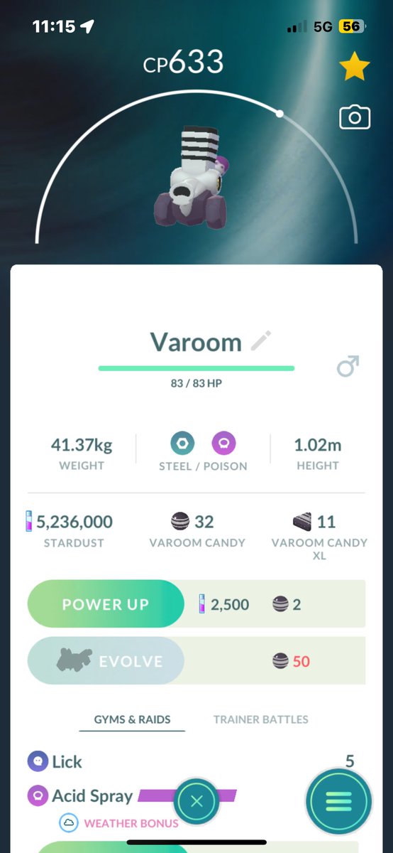 Finally got my first Varoom hatch!! #PokemonGO 🙂