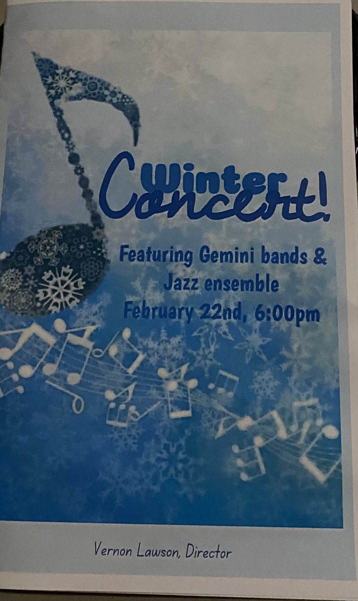 The band concert is off to a great start!  Wow, have they developed their skills since the fall!