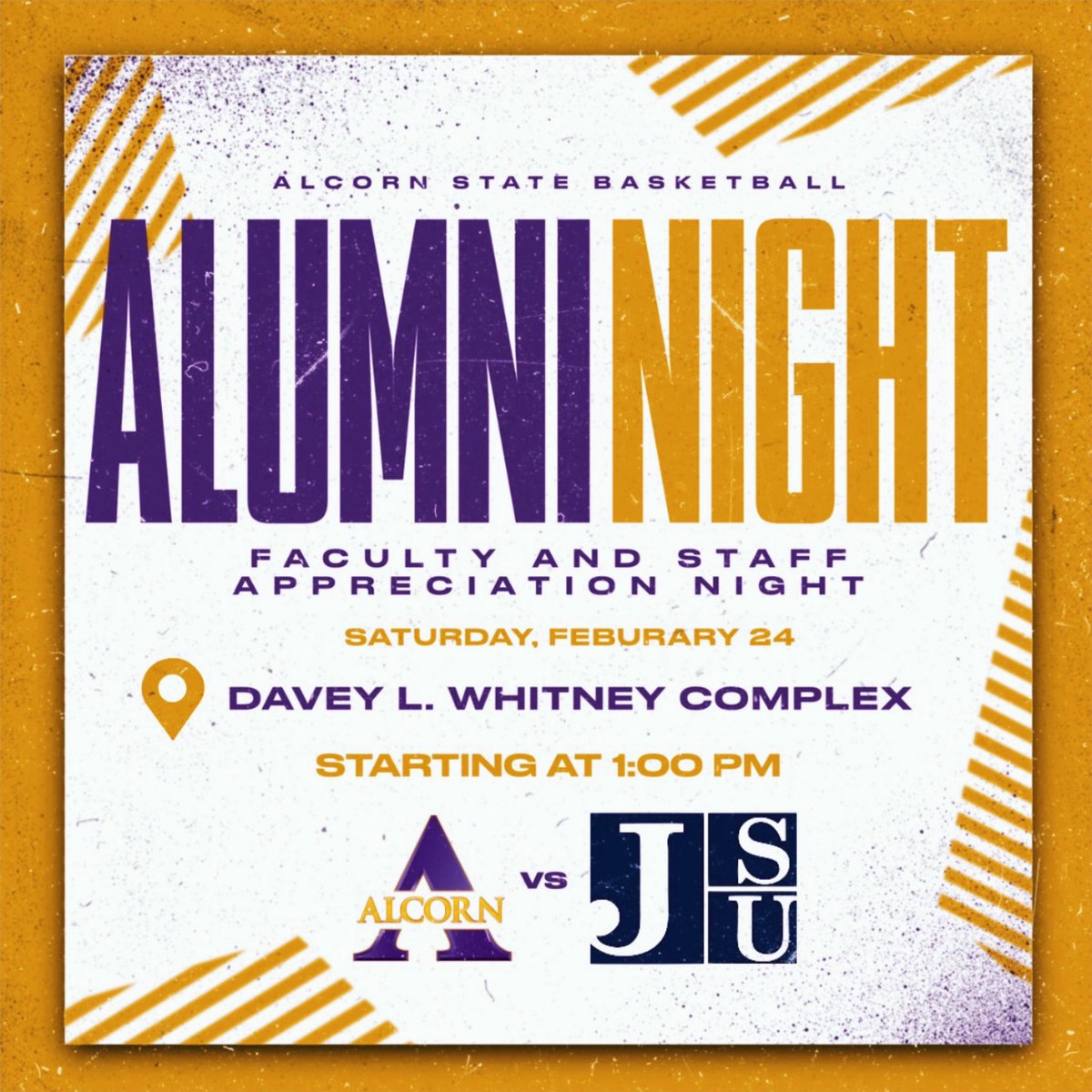 📣 Calling out all Proud Alumni, Faculty and Staff of Alcorn State University 📣 BIG match-up this Saturday for your Braves as they take on rival team, Jackson State starting at 1:00 PM. SUPPORT YOUR BRAVES AND PACK THE WHITNEY WITH THE MOST ELECTRIFYING ENERGY YET THIS SZN ⚡️