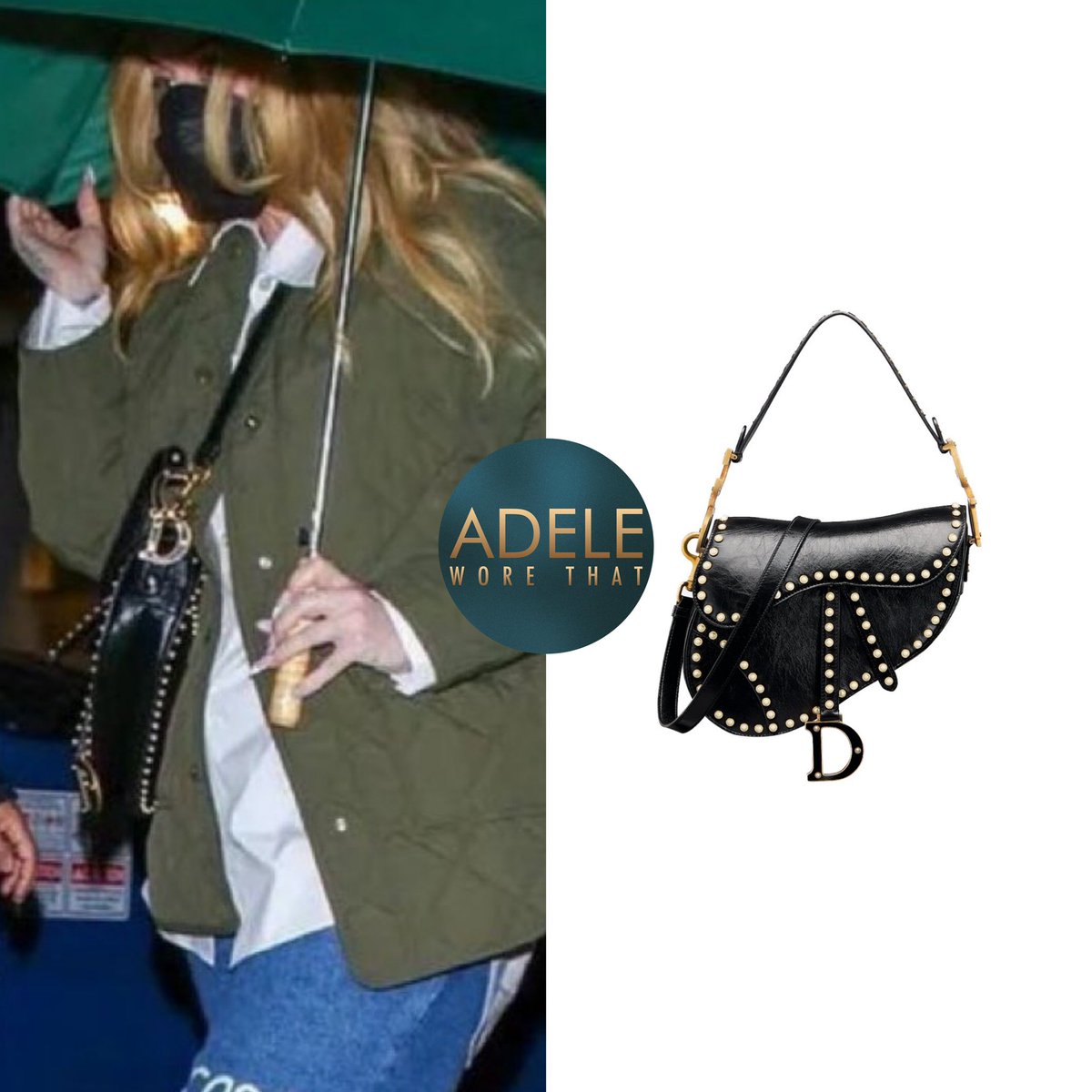 adeleworethat's tweet image. 22|2|2024 Leaving Cipriani restaurant Beverly Hills, CA

Adele wears:
Anagram baggy jeans by @loewe £825
A quilted jacket by @boss £436
Crinkle effect with white resin pearls @Dior saddle bag £4,700
Jordan 1s high retro in Mocha £128-700 (resale) 

instagram.com/p/C3q3TsCIYKj/…