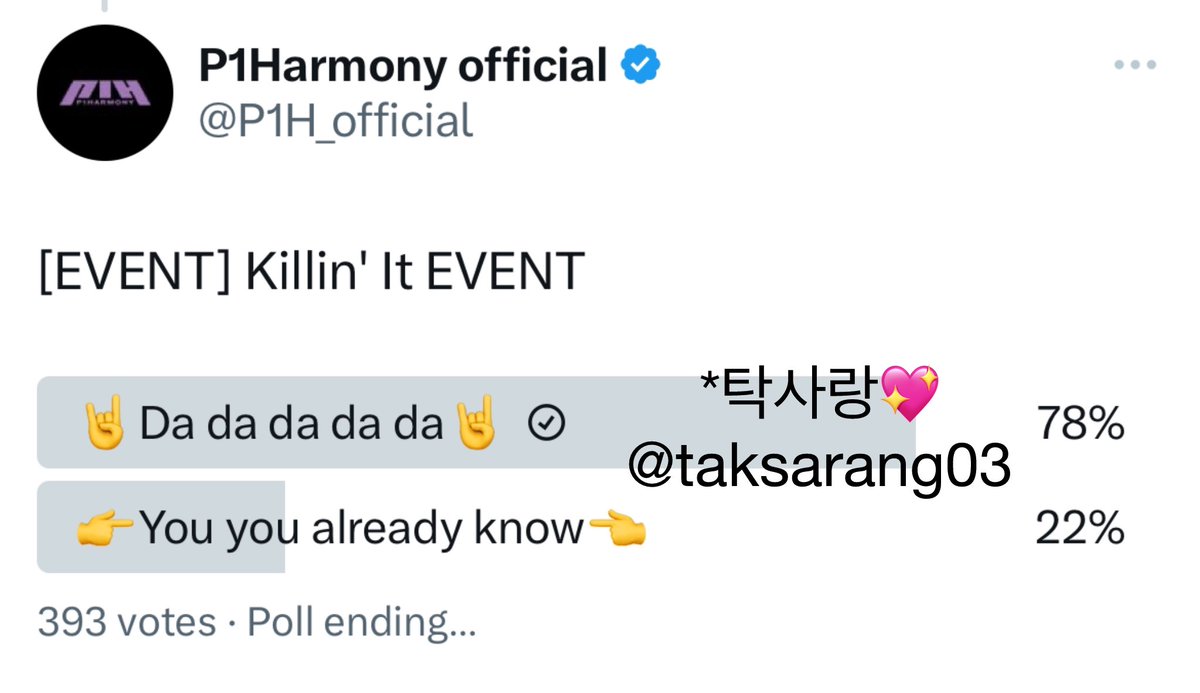 taksarang03's tweet photo. @P1H_official ‘ 🤟🏻🤟🏻🤟🏻🤟🏻🤟🏻🤟🏻 ’ 

이거 아니면 뭐가 돼요?
🤟🏻 킬링포인트 안무 ‘따라다따따’ 니까!
엔딩포즈 도 다 이러고 했있어용!🤟🏻

저 맞혔어요? ㅎㅎ
#P1Harmony #피원하모니 #P1H #때깔 #Killin_It #JIUNG_Killin_It https://t.co/XQm81oe4G9