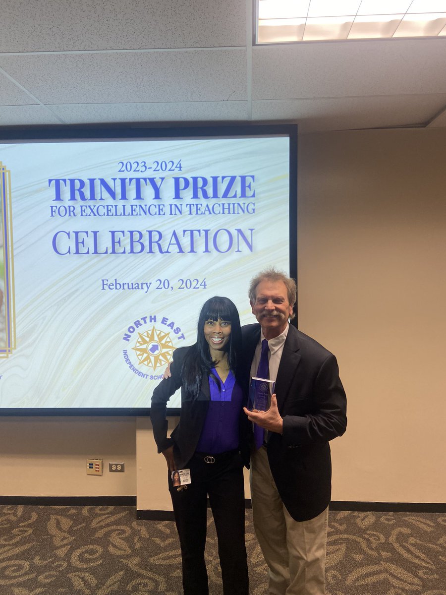 Congratulations to Mr. Wilson who is our Trinity prize winner at Harris. Your outstanding achievement is a testament to your dedication and excellence. May this accomplishment open new doors for future successes. We are lucky to have you! 💜 #hawksthatrock