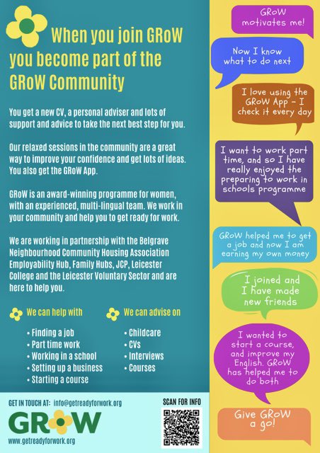 Belgravecoop's tweet photo. Calling all Leicester Mums! Join the #GROW Programme for 2 empowering sessions 10am to noon on 12th &amp; 19th March. Gain confidence, skills, and support to take your next step! Details below 👇 #Leicester #GROWProgramme #Empowerment in partnership with #BNCHA https://t.co/SzhHi2wgyb