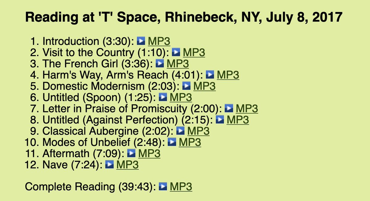 Newly segmented at PennSound: Ann Lauterbach's 2017 reading at 'T Space' in Rhinebeck — writing.upenn.edu/pennsound/x/La…