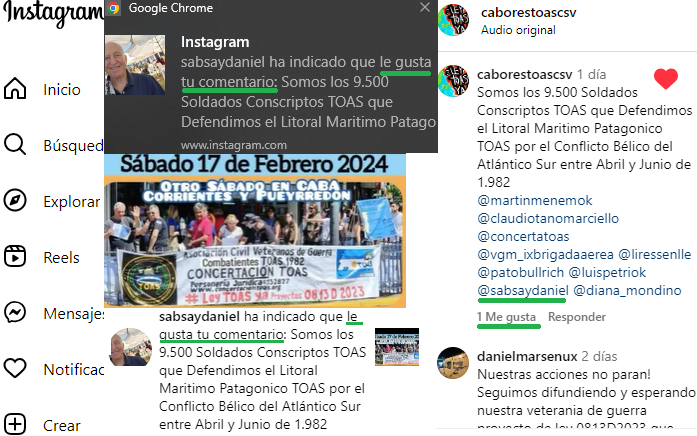 Somos los 9.500 Soldados Conscriptos TOAS que Defendimos el Litoral Maritimo Patagonico TOAS por el Conflicto Bélico del Atlántico Sur entre Abril y Junio de 1.982
<a href="/JMilei/">Javier Milei</a> <a href="/hombregrisxd/">Hombre Gris</a> <a href="/VickyVillarruel/">Victoria Villarruel</a> <a href="/DanielSabsay1/">Daniel Sabsay</a> <a href="/DianaMondino/">Diana Mondino</a> <a href="/MenemMartin/">Martin Menem</a> <a href="/luispetri/">Luis Petri</a> <a href="/PatoBullrich/">Patricia Bullrich</a>