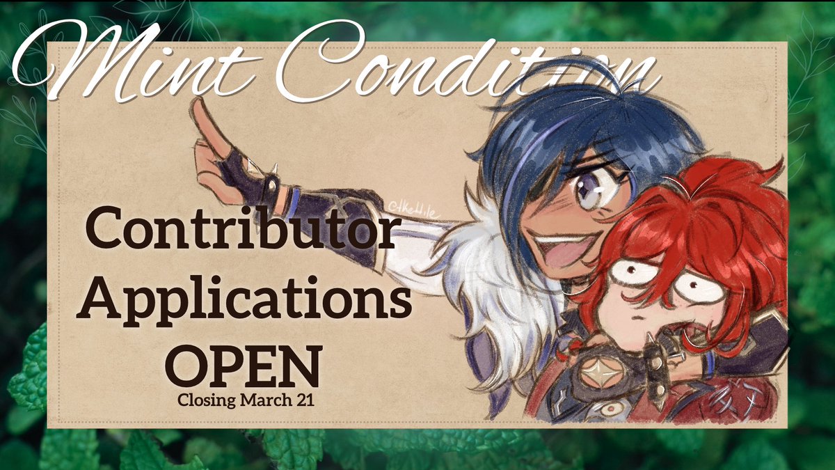 🌿🦉#Diluc 🦚🌿

WHAT IN CARNATION??

Our Contributor Applications are now OPEN.

See our link below for Contributor Guidelines. 

docs.google.com/document/d/1bo…

Application Forms are attached below.

🌿🦉#Kaeya 🦚🌿