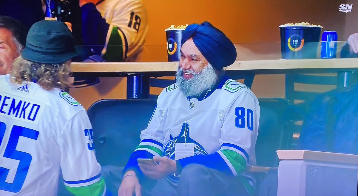 Arshdeep Bains’ dad ready to watch his son make his NHL debut 💙💚