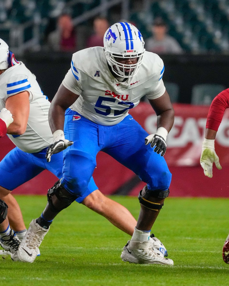 PeteNakos's tweet photo. SMU offensive lineman Marcus Bryant has entered the transfer portal as a grad transfer, @on3 has learned.
He appeared in 13 games in 2023, earning All-AAC First Team honors. Allowed just one sack.
https://t.co/VNvB2Ek6qR https://t.co/WtGrTTTO8V