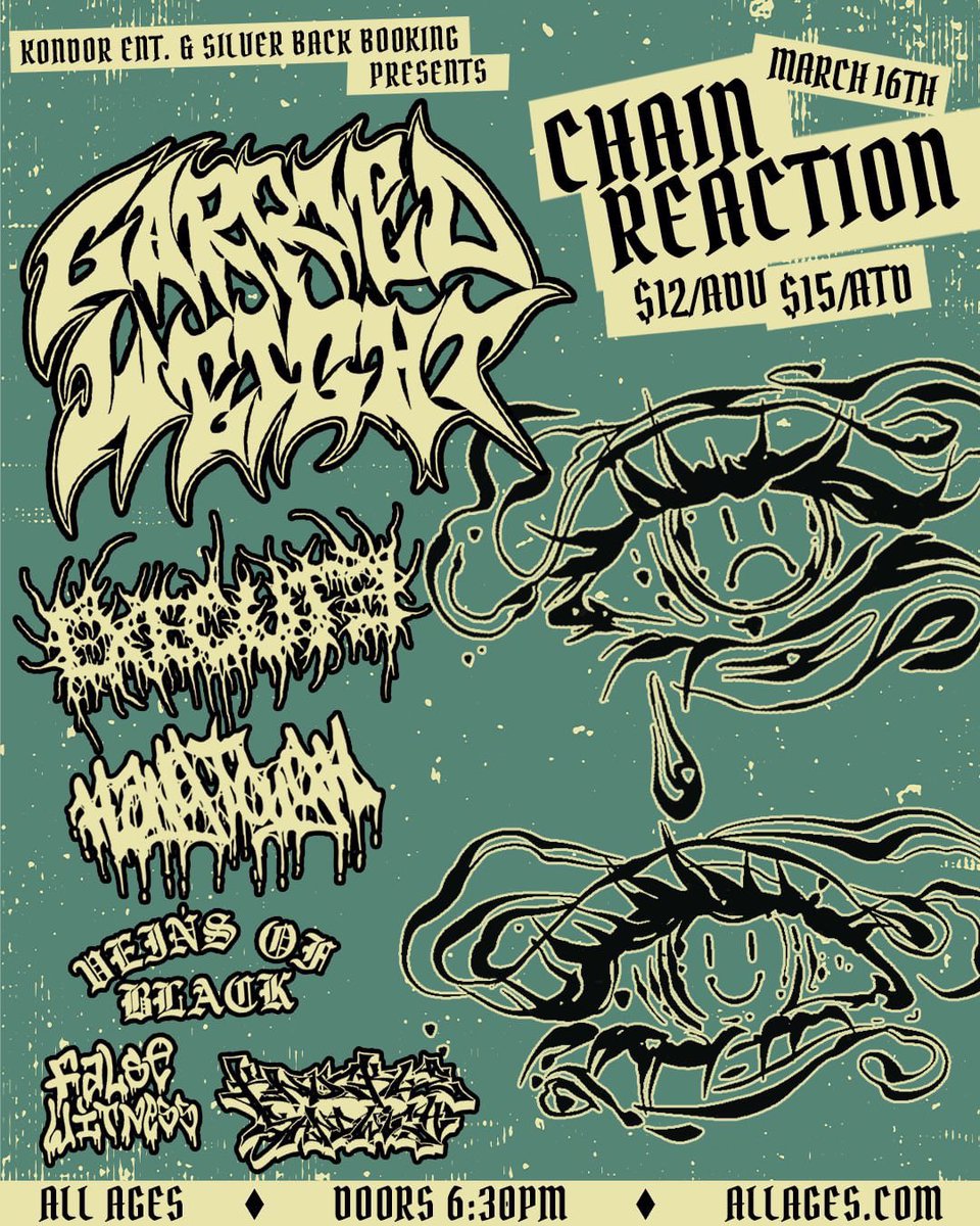 3/16 <a href="/ChainReactionCA/">Chain Reaction</a> 

linktr.ee/carriedweight