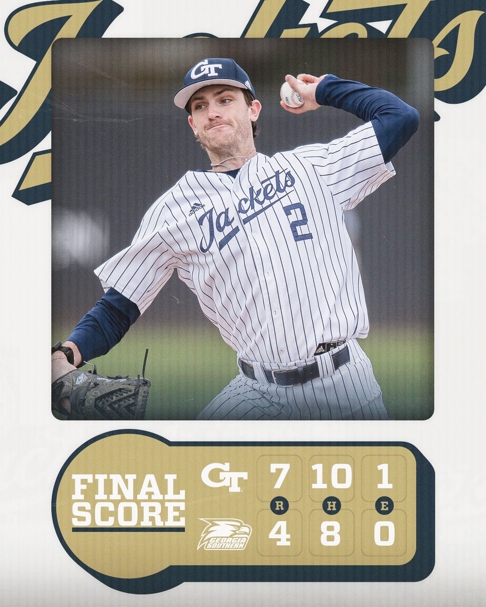 GTBaseball's tweet photo. COMEBACK COMPLETE!

The Jackets score six unanswered to take the midweek win 😤

#WreckHavoc x #StingEm https://t.co/u6oQQwkMbc