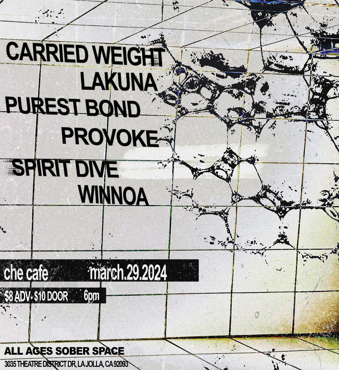 3/29 <a href="/thechecafe/">The Che Café Collective</a> 

brownpapertickets.com/event/6251929