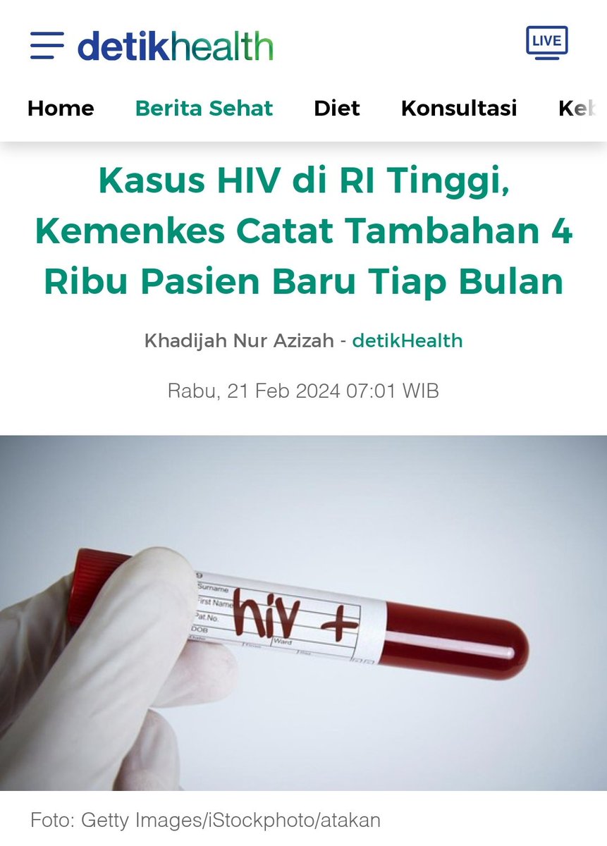 namasayalaut's tweet photo. 4000 kasus HIV baru tiap bulan ditemukan di Indonesia.

Semoga makin banyak yang tes, tahu status, berobat ARV, dan capai status undetek biar nggak ada penularan baru. Setahuku diperkirakan ada 500rb orang dengan HIV (ODHIV) di Indonesia. Tapi yg tes tahu status HIV baru 400rban https://t.co/S74bUmTSQv