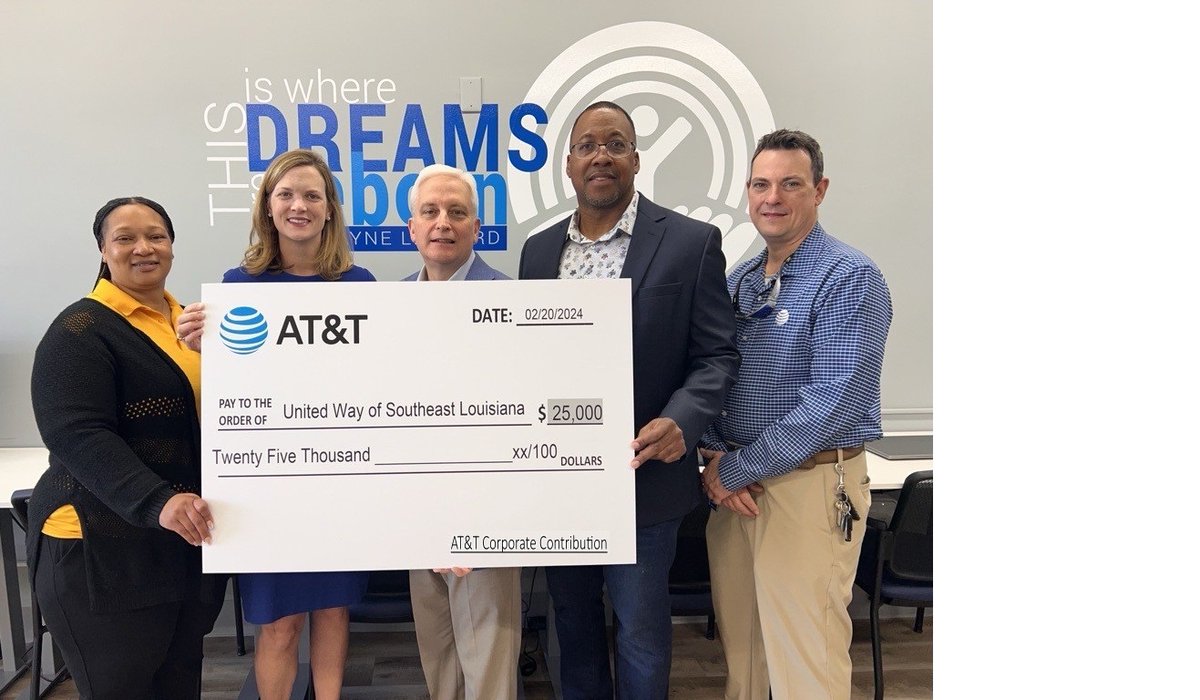 On behalf of AT&T, I am honored that we’re contributing $25,000 to United Way of Southeast Louisiana supporting digital skills training in underserved communities throughout Washington Parish.