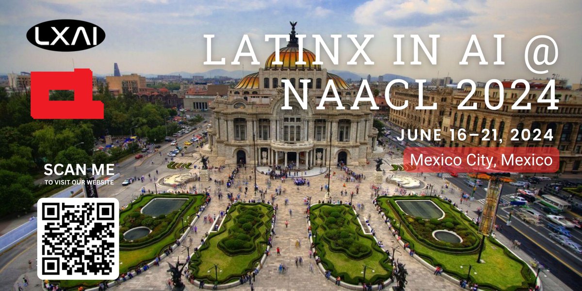 lxnlp's tweet image. 📢 We are happy to announce that @_LXAI we will be hosting a workshop at @NAACL2024. We are looking forward to continue our journey of connecting LatinX identifying AI researchers around the world📜 , stay tuned! #NLP #latinxnlp more info 👉 latinxinai.org/naacl-2024