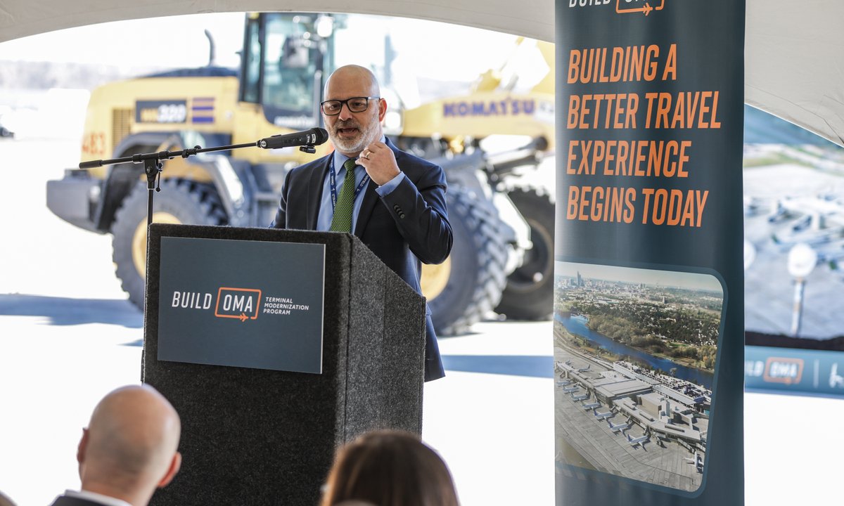 OMAairport's tweet photo. We've officially broken ground on the Build OMA Terminal Modernization Program! Here’s what we have planned:
 
 🔼 An increase to approximately 646,000 square feet from the existing 375,000 square feet
 
 🌐 Two gates capable of international flights and a new Customs and Border Protection international arrivals hall for international passenger processing
 
 👮 A single, unified concourse with a centralized Transportation Security Administration (TSA) security screening checkpoint
 
 😋 New expanded restaurants and retail concessions beyond the security checkpoint
 
 🎫 New airline ticketing space
 
And more...visit https://t.co/snAv43eHER for details.