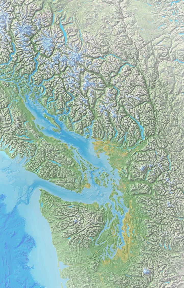 Swiss-style shaded relief + 'regular' shaded relief = just what I needed. @edouard #shadedWithEduard #SalishSea clarkgeomatics.ca