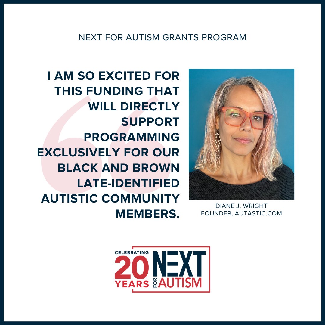 We are thankful for the important work of NEXT grantee Diane Wright and Autastic, providing experiences to empower and connect the #AutisticBiPoC community. Learn more about their work at Autastic.com and the NEXT grants program at NEXTforAUTISM.org/Grants.