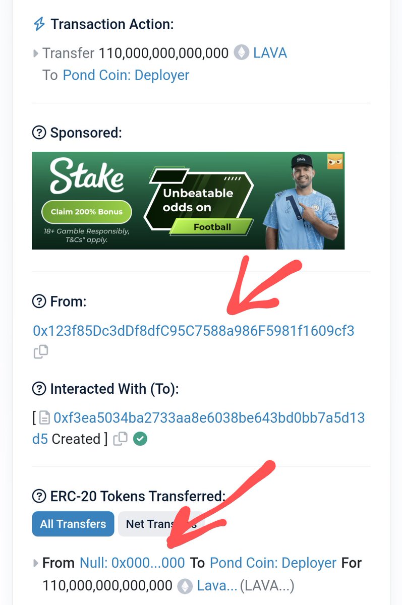 MeggyKr's tweet photo. Both of the LAVA transactions on Pond Coin Deployer were spoofed and the token was rugged. Greed kills.
0xF3ea5034BA2733aA8E6038be643BD0bB7a5d13D5 https://t.co/IrhmyLpfjT