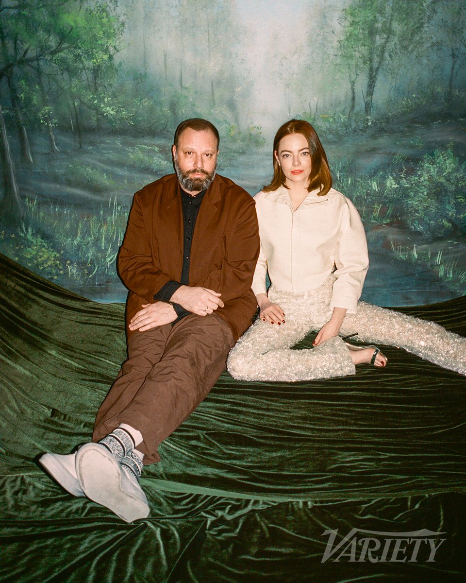 Variety's tweet photo. Emma Stone and Yorgos Lanthimos for Variety, photographed by Chantal Anderson. https://t.co/vSPeEaDv6y https://t.co/0wPGg0gMzH
