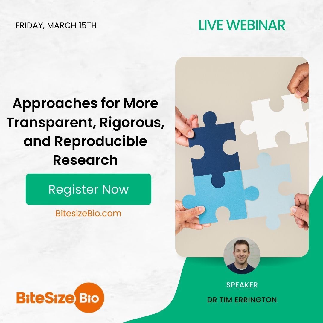 BitesizeBio's tweet image. Join us and see the challenges facing #OpenScience and #ResearchReproducibility in our upcoming talk from Tim Errington @OSFramework. Make your more research rigorous! ⛰️ Register now → buff.ly/3SVIApQ #Reproducibility #ReproducibilityCrisis #DataSharing #OpenData
