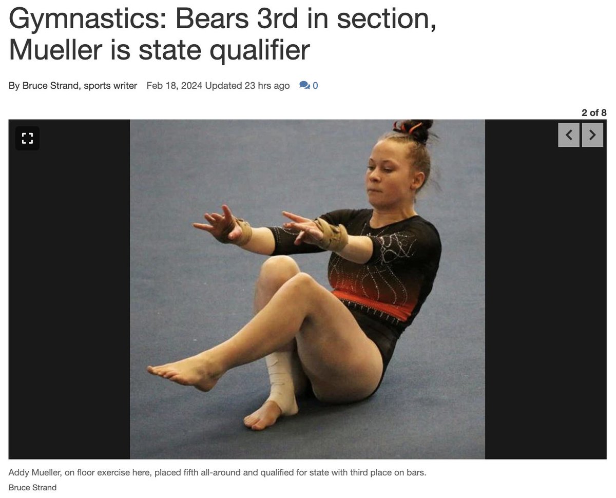 #624Fact - WBLAHS Gymnastics team finished 3rd in Sections 4AA competition, with Addy Mueller qualifying for State! Go Bears! presspubs.com/white_bear/spo…