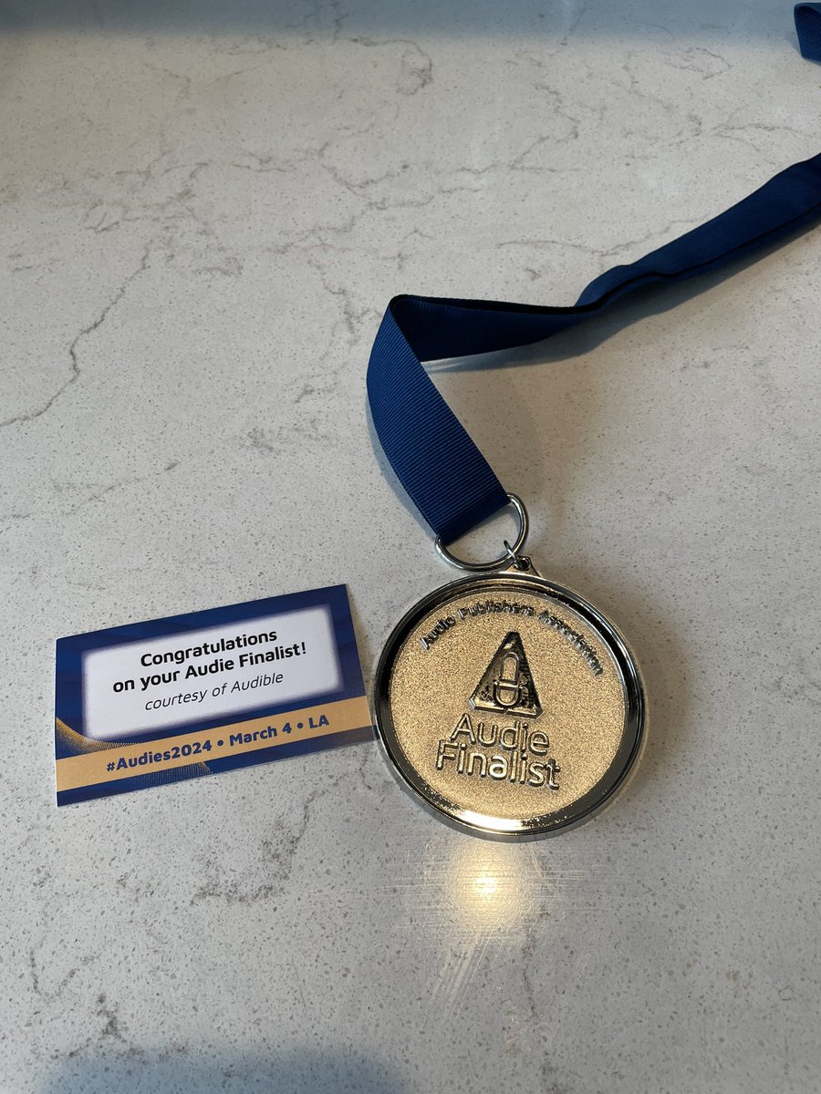 Thanks so much to @audible_com for arranging for this Audie Finalist medal to be sent to me by the Audio Publishers Association! This is the first medal I’ve received for anything… except for maybe tee ball. But I don’t think that counts.

#audies #audies2024
