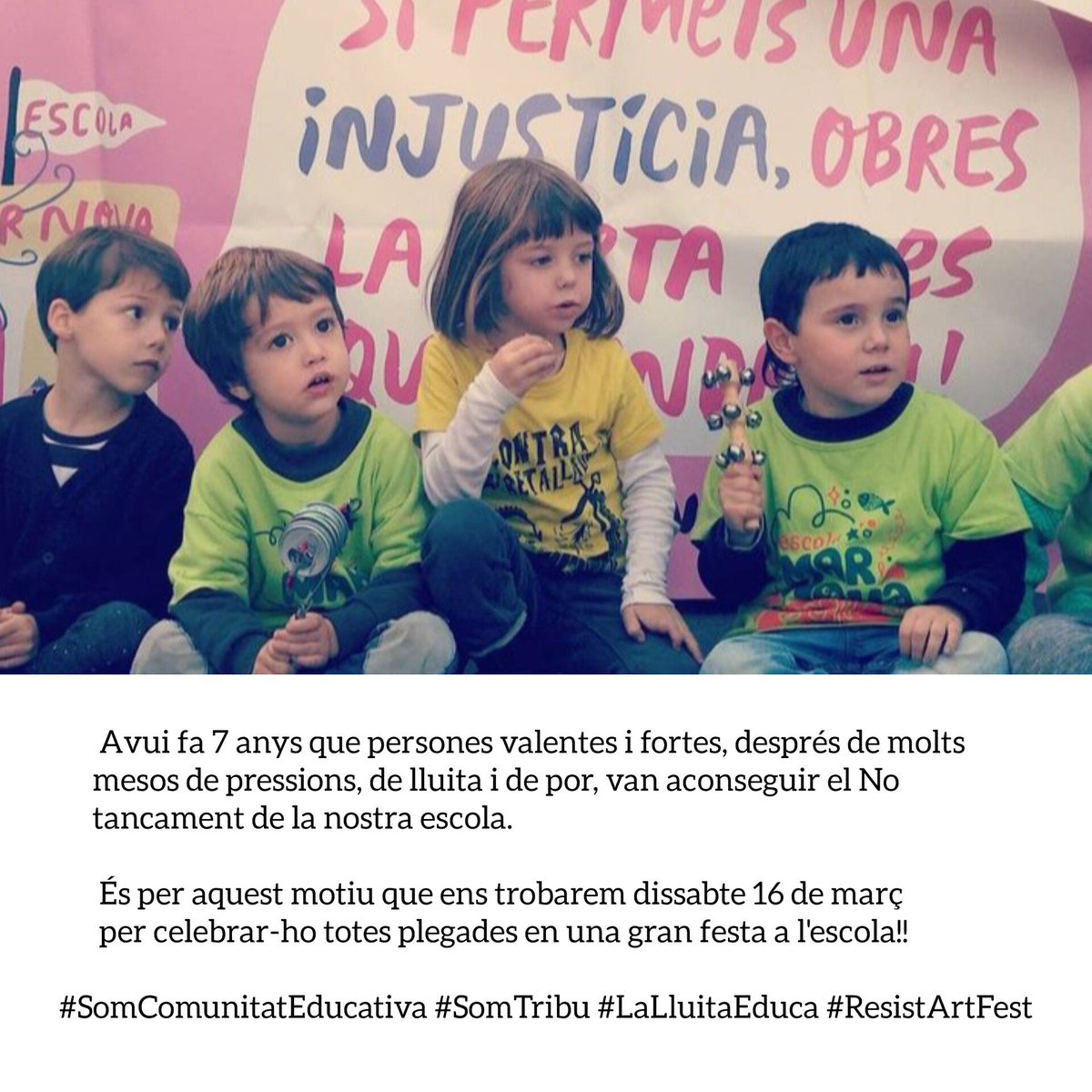 7 anys de felicitat! I que per molts més!!  #MAgradaLaMevaEscola #SomEscolaPública