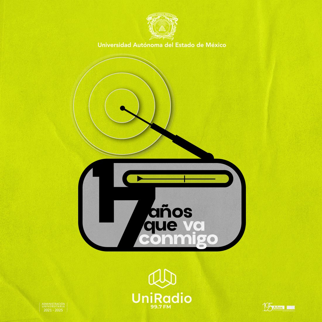 📻¡Feliz cumpleaños, <a href="/UniRadio997FM/">UniRadio</a>! Celebramos 17 años de diversidad sonora.

Gracias a quienes forman parte de la historia de nuestra estación por ser el corazón de esta red de voces.

#UniRadioAño17 #NacisteDigitalCreceEnRadio #UniRadioVaConmigo 

#SomosUAEMéx💚💛
