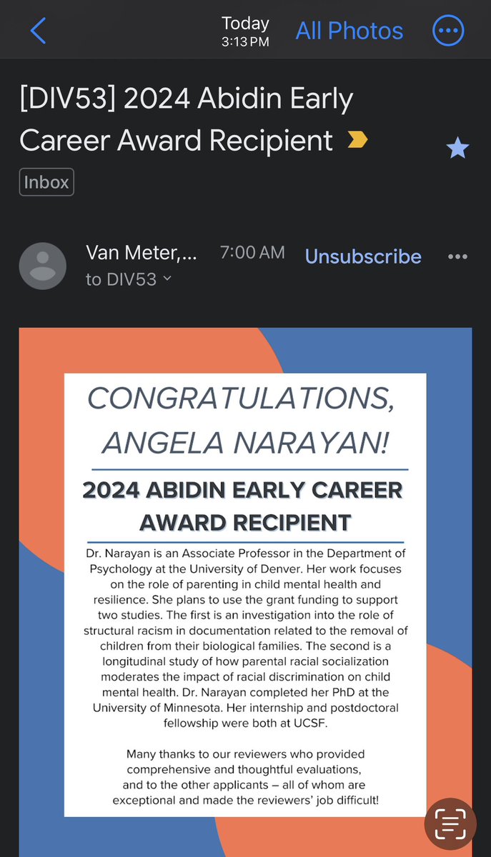 Honored to receive this award from the American Psychological Association Div 53 Clinical Child and Adolescent Psychology