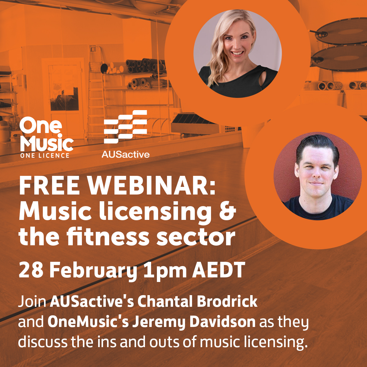 Happening next Wednesday!

Don't forget to register for our free webinar with <a href="/AUSactive_/">AUSactive</a> for fitness business owners and trainers.

Find out all you need to know about music licences for the fitness industry.

Register now:  bit.ly/49eknQT