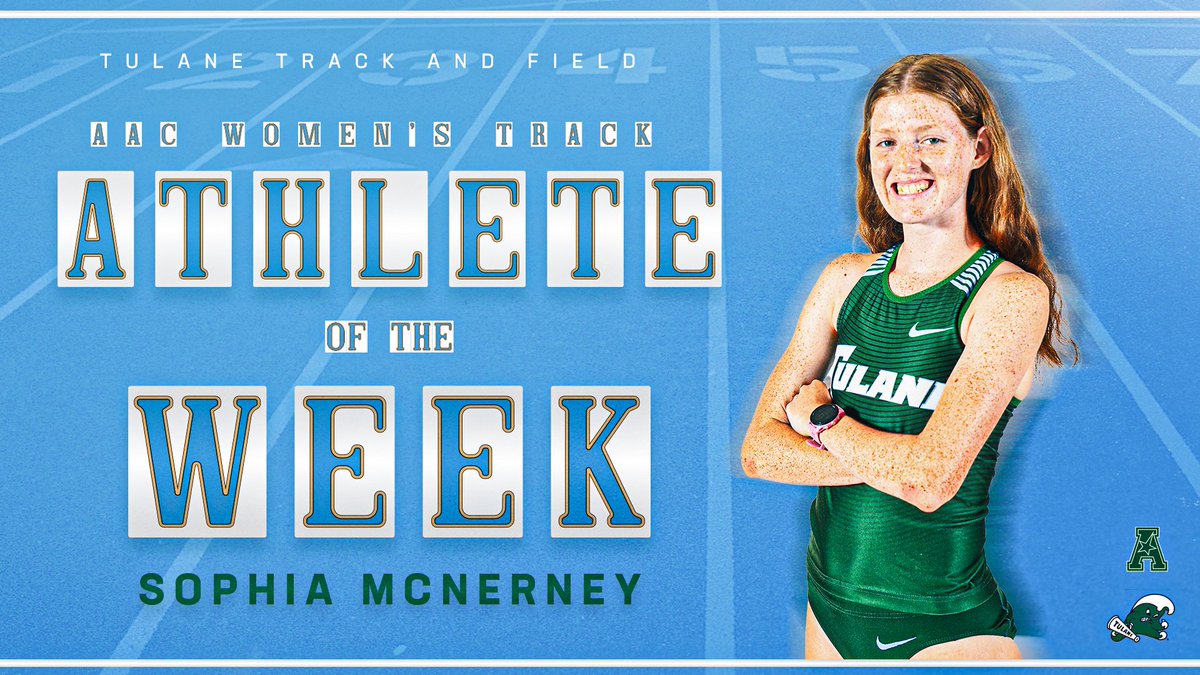 #GreenWaveXCTF's Sophia McNerney was named the Women’s <a href="/AmericanXCTrack/">American XC Track</a> Indoor Track Athlete of the Week after winning the mile and placing third in the 800m at the LSU Twilight Meet.
 
bit.ly/TF_AAC_POW_220…

#RollWave 🌊 | #RunWave 👟 | #CongratsSophia