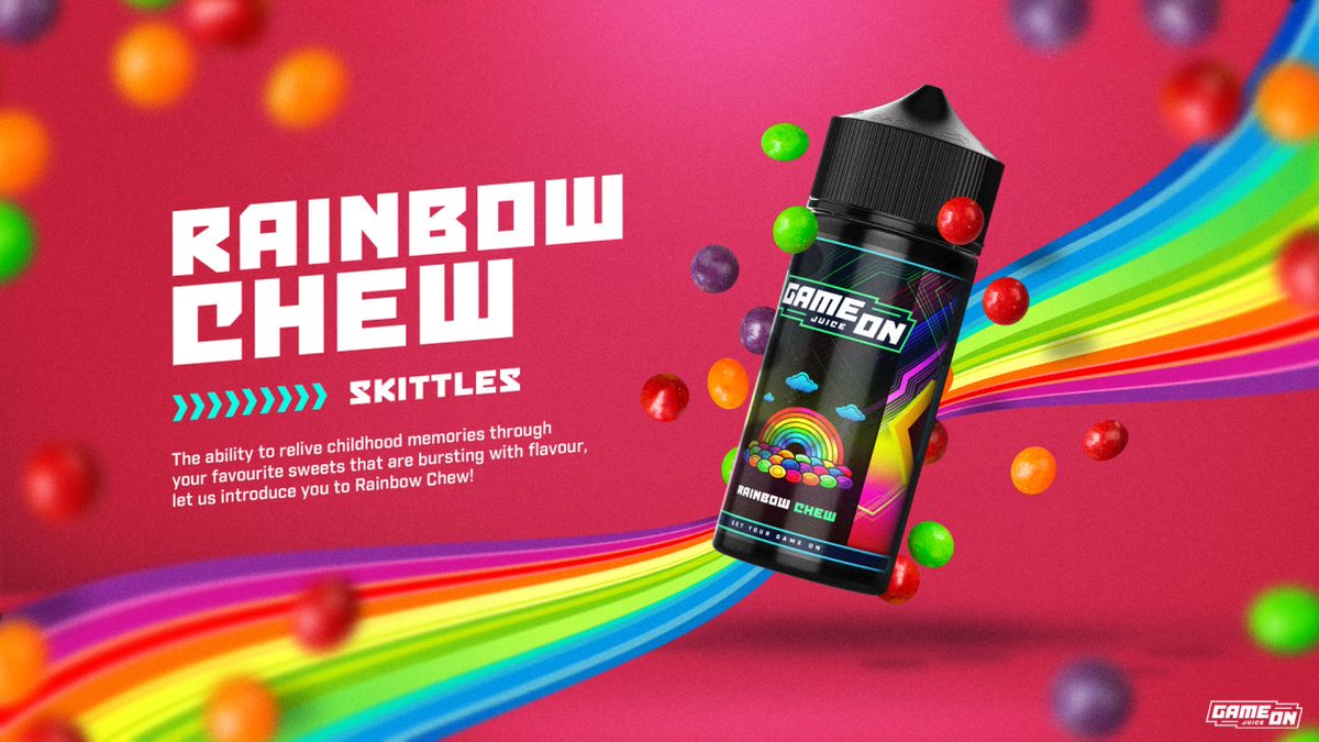 Why do I vape? Multiple reasons. 💨 What helps me vape? @GAMEONJUICE 🌈 I set my eyes on this before I even followed them. I was able to taste an entire packet of skittles in one draw of this flavour, and I was in love ever since🤤 'Carnate' gets you 10% off at the checkout 🤑