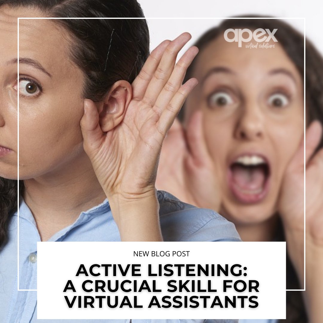 Active Listening: A Crucial Skill for Virtual Assistants - 

By attentively engaging with clients’ messages and empathizing with their perspectives, #virtualassistants can anticipate and address their requirements effectively delivering superior service.
apexassisting.com/active-listeni…